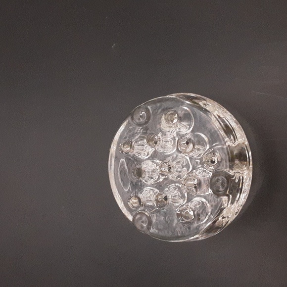 Vintage Small Glass Flower Frog w/ 10 Holes 3" - Picture 6 of 8